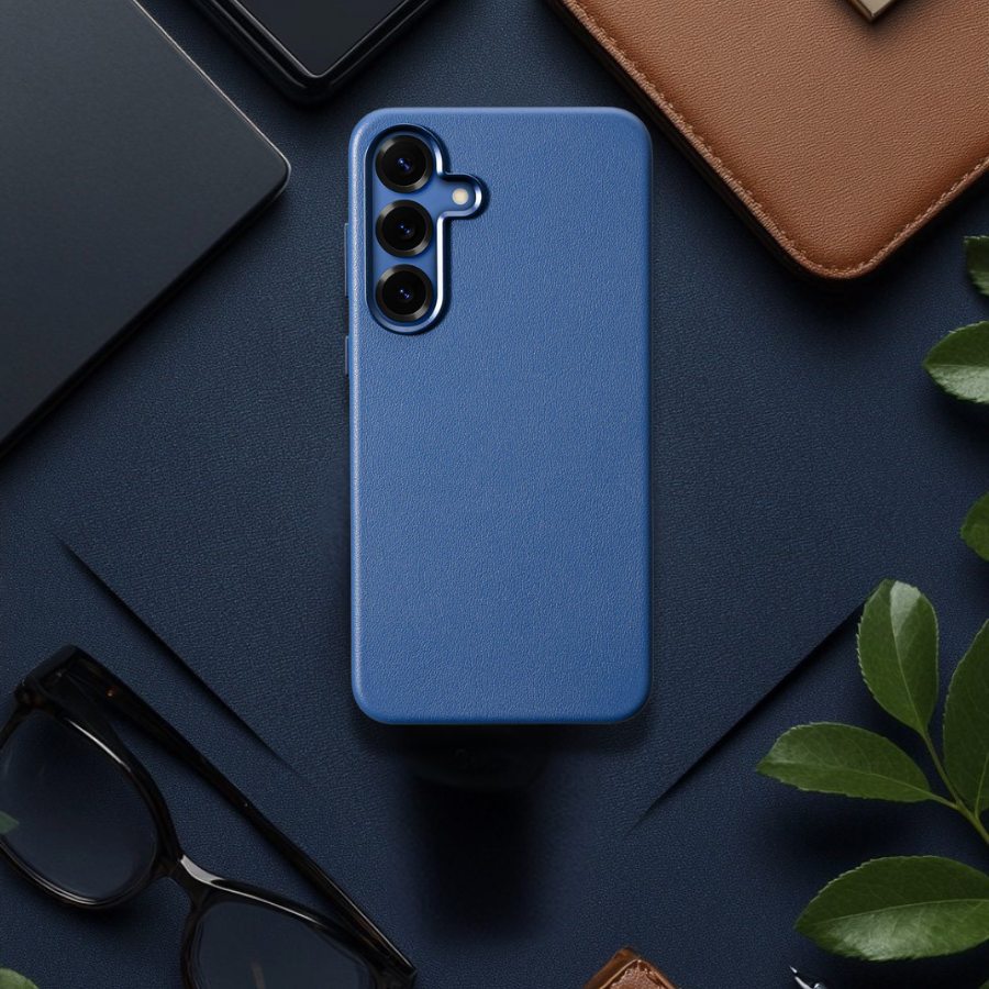 Husa Eleganta Leather Mag Cover Samsung S25 Indigo Blue